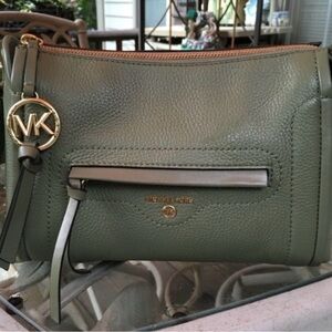 Michael Kors Sage Green Leather Wristlet